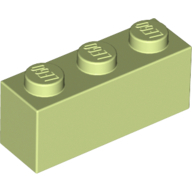 Lego kostka (kostička) 1x3, žluto zelená (6088533, 6172762)